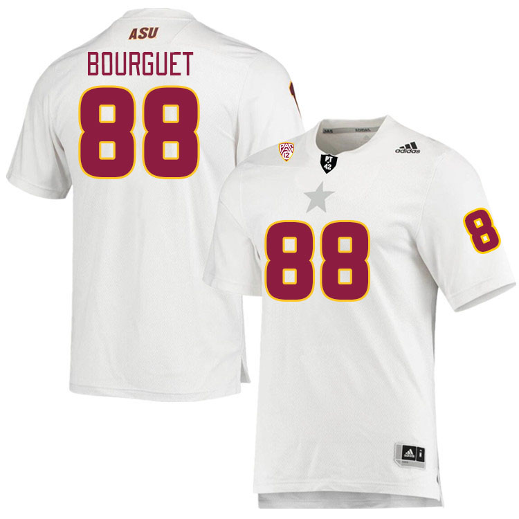 Men #88 Coben Bourguet Arizona State Sun Devils College Football Jerseys Stitched Sale-White
